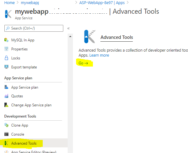 How to find the Operating System and stack of an existing Azure website ...